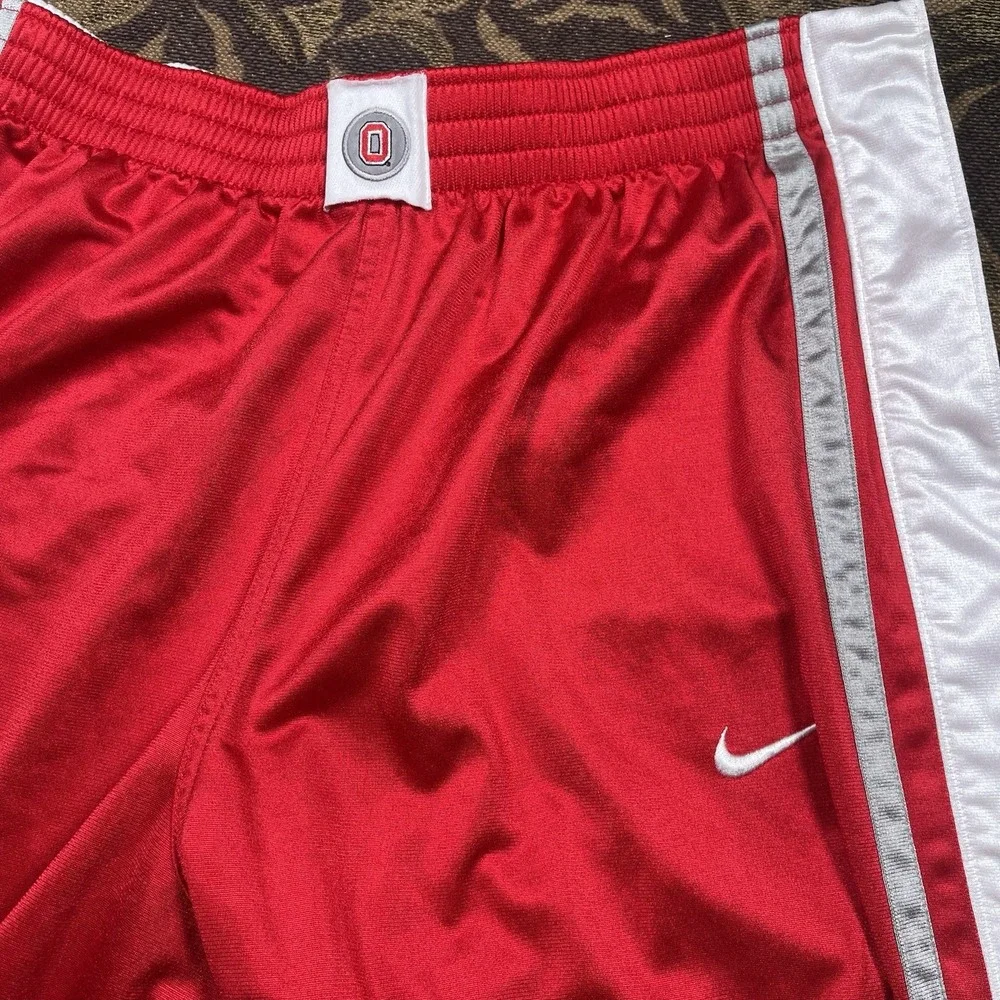 Vtg Nike OSU OHIO STATE Break-Away Snap Button Satin Warm-Up XXL Track Pants Red